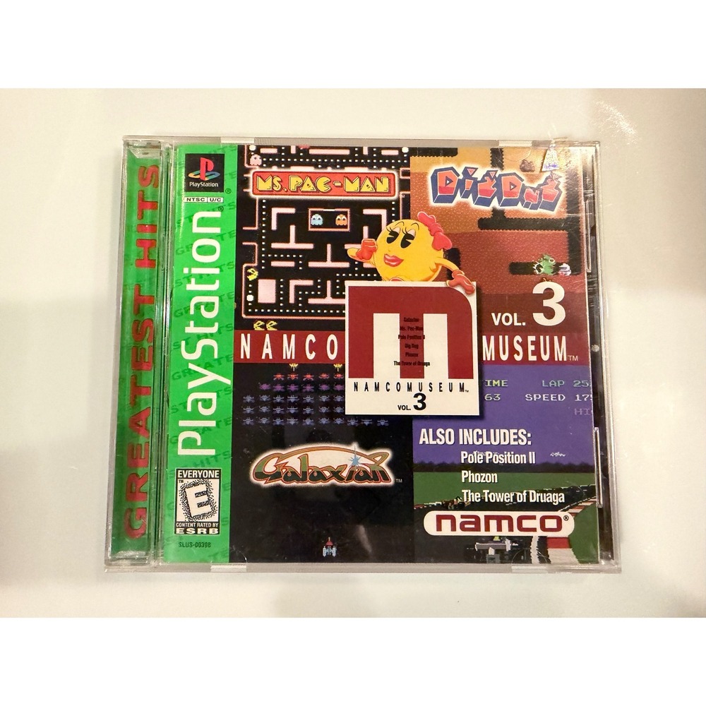 Namco Museum Vol. 3 Greatest Hits Sony PlayStation 1 PS1 Ms Pac-Man SLUS-00398